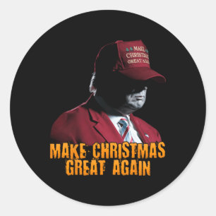 Sticker Rond Rendre Noël grand à nouveau Noël Noël amusant Trum