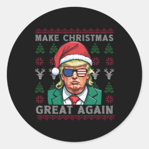Sticker Rond Rendre Noël super à nouveau plus que Noël drôle