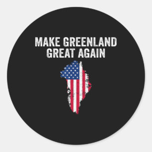 Sticker Rond Rendre sa grandeur au Groenland Chemise Trump Mème