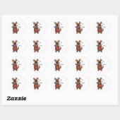 Sticker Rond Renne de Noël (Feuille)