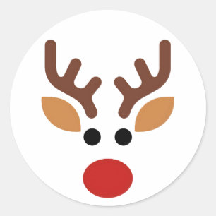 Sticker Rond Renne de Rudolph minimaliste
