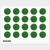 Sticker Rond Renne vert doodle Noël moderne (Feuille)