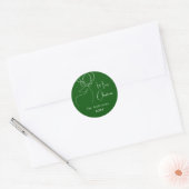 Sticker Rond Renne vert doodle Noël moderne (Enveloppe)