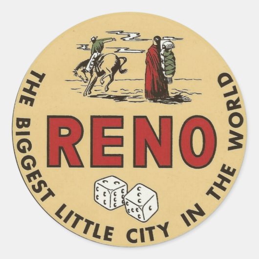 Sticker Rond Reno Nevada voyage vintage (Devant)