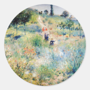 Sticker Rond Renoir - Chemin montant dans les hautes herbes