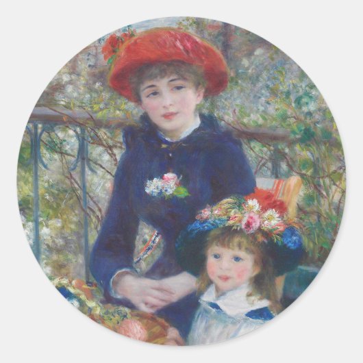 Sticker Rond Renoir Deux Soeurs Terrasse Français Impressionnis (Devant)