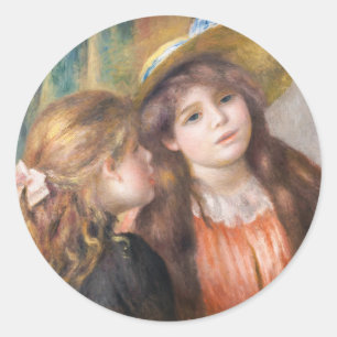 Sticker Rond Renoir - Portrait de deux petites filles