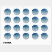 Sticker Rond Renoir Seascape. Impressionnisme nautique bleu. Me (Feuille)