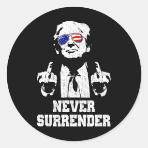 Sticker Rond Renoncer au président Donald Trump sur le doigt d'