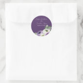 Sticker Rond Renoncule aquarelle romantique sur fond violet fon (Sac)