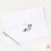 Sticker Rond Renoncules violettes et blanches aquarelles romant (Enveloppe)