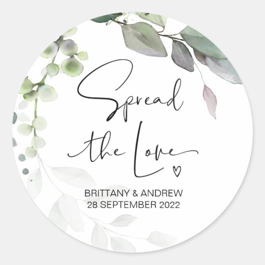 Sticker Rond Répandre l'amour mariage Favor Jam Jar Candle (Devant)