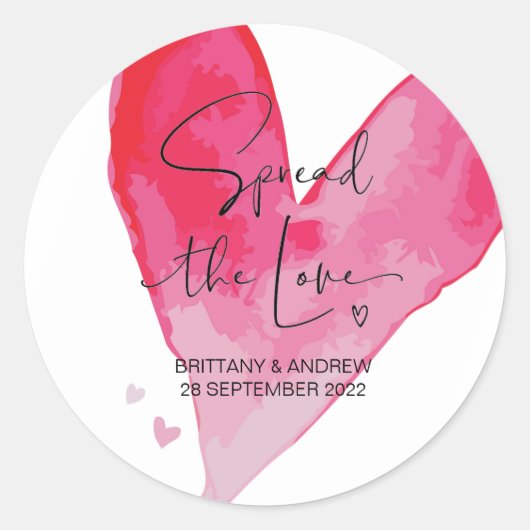 Sticker Rond Répandre l'amour mariage Favor Jam Jar Candle (Devant)