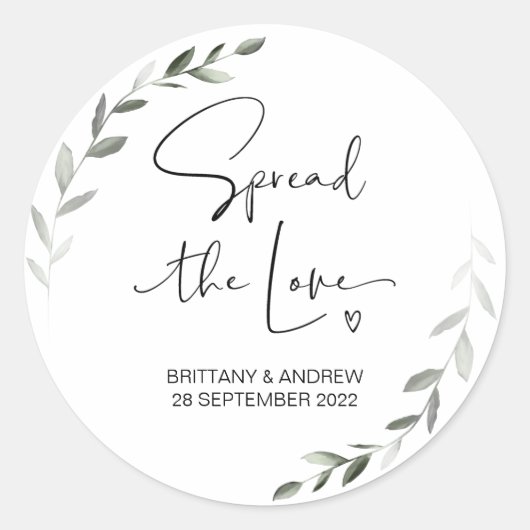 Sticker Rond Répandre l'amour mariage Favor Jam Jar Candle (Devant)