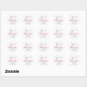 Sticker Rond Répandre l'amour minimum Script Mariage classique  (Feuille)