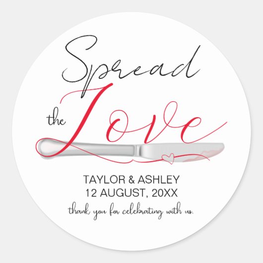 Sticker Rond Répandre l'amour minimum Script Mariage classique (Devant)
