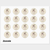 Sticker Rond Répandre L'Amour Rustique Mariage Cerise Faveur (Feuille)