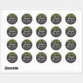 Sticker Rond Répandre L'Amour Rustique Mariage Faveur (Feuille)
