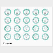 Sticker Rond Répandre L'Amour Vert En vichy Mariage Faveur (Feuille)