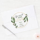 Sticker Rond Répandre le Mariage Love Greenery (Enveloppe)