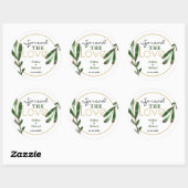 Sticker Rond Répandre le Mariage Love Greenery (Feuille)