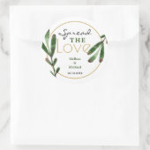 Sticker Rond Répandre le Mariage Love Greenery (Sac)