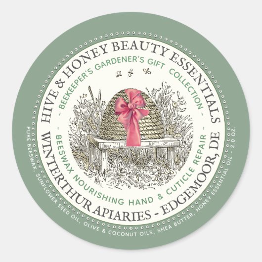 Sticker Rond Réparation de la main et de la cuticule de cire d' (Devant)