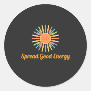 Sticker Rond Répartir une bonne énergie Conception rétro posi