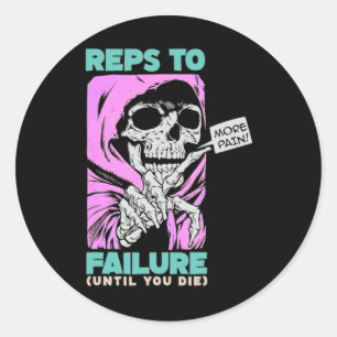 Sticker Rond Repères Drôle À Une Défaillance Poids Bodybuilding