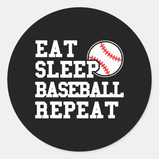 Sticker Rond Répéter le baseball du sommeil (Devant)