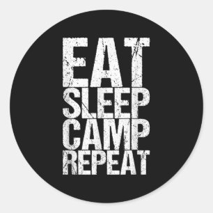 Sticker Rond Répéter le camp de sommeil _1
