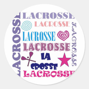 Sticker Rond Répétition de lacrosse