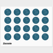 Sticker Rond Répétition minimale d'un Mariage de plus Turquoise (Feuille)