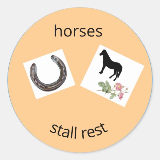 Sticker Rond repos des chevaux (Devant)