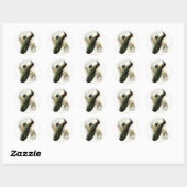 Sticker Rond Repose des Peacocks (Feuille)