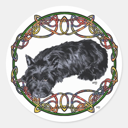 Sticker Rond Repose Scottie Celtic (Devant)