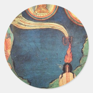 Sticker Rond Représentation Bouddhiste Tibétaine Du Tummo