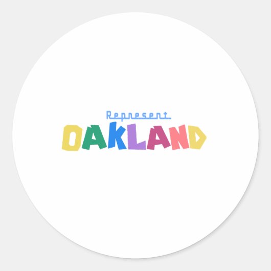 Sticker Rond Représenter Oakland (Devant)