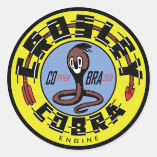 Sticker Rond Reproduction vintage de signe de moteur de cobra