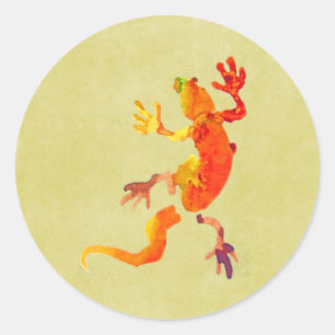 Sticker Rond Reptile de lézard de gecko d'eco de faune