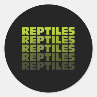 Sticker Rond Reptile Mots répétés Herpétologie Reptiles
