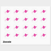 Sticker Rond Reptile rose (Feuille)