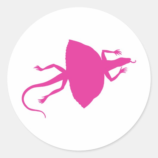 Sticker Rond Reptile rose (Devant)