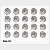 Sticker Rond Reptiles Abstraits (Feuille)