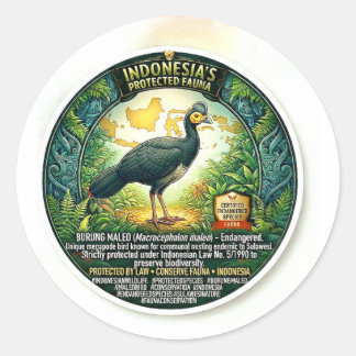Sticker Rond Reptiles exotiques & Faune Titre : Maleo majestue