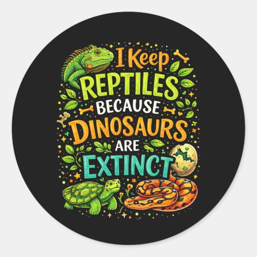 Sticker Rond Reptiles Rule (Devant)