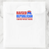 Sticker Rond Républicain élevé. Je peux m'aider. (Sac)