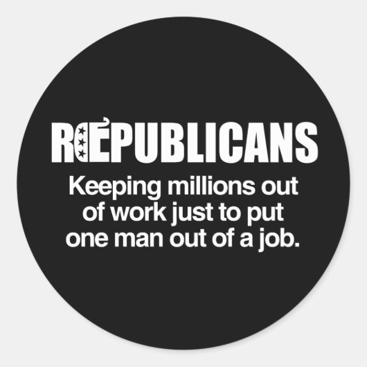 STICKER ROND RÉPUBLICAINS - MAINTENIR DES MILLIONS DE PERSONNES (Devant)