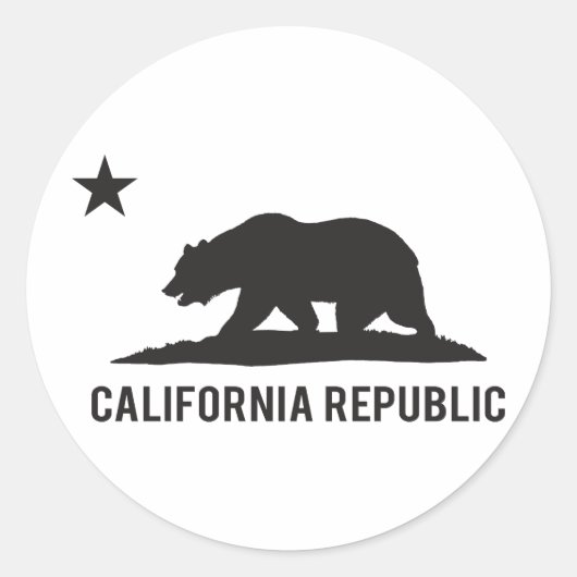 Sticker Rond République de Californie - Basic (Devant)