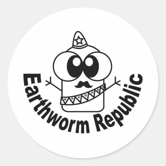 Sticker Rond République de ver de terre (Devant)